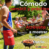 Pack 3 Delantal Cocina Fiestas Patrias Bandera Chilena 60X90 CM Viva Chile