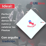 Pack 6 Pañuelos Baile Cueca 45 CM Bordados Fiestas Patrias Surtidos