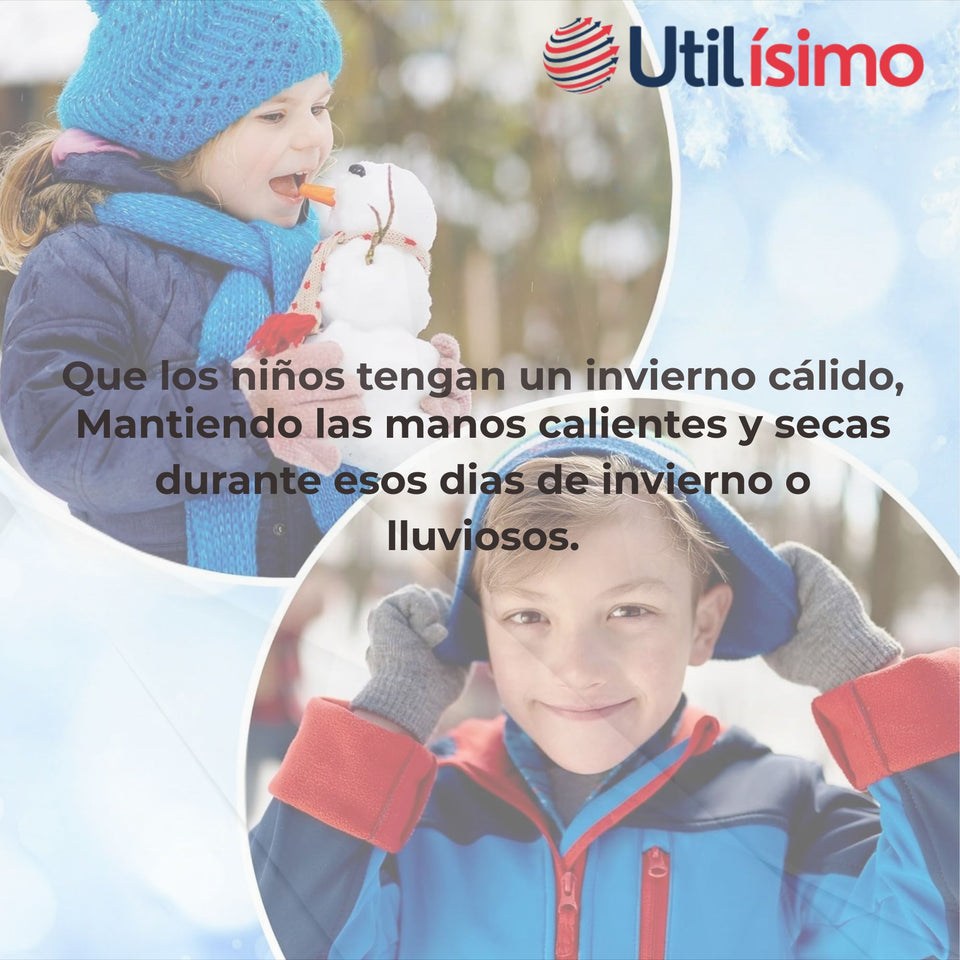 Guantes 16cm Lana Acrílica Niña Estampado Gato Colores Surtidos