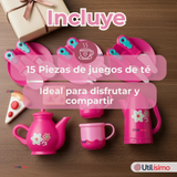 Juguete Juego De Té Niña 15 Piezas Beautiful flowers