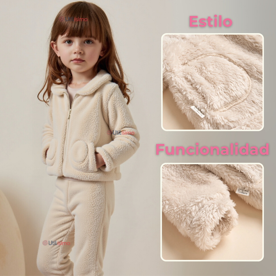 Conjunto Frizado Polar 2 Piezas Niña Blanco