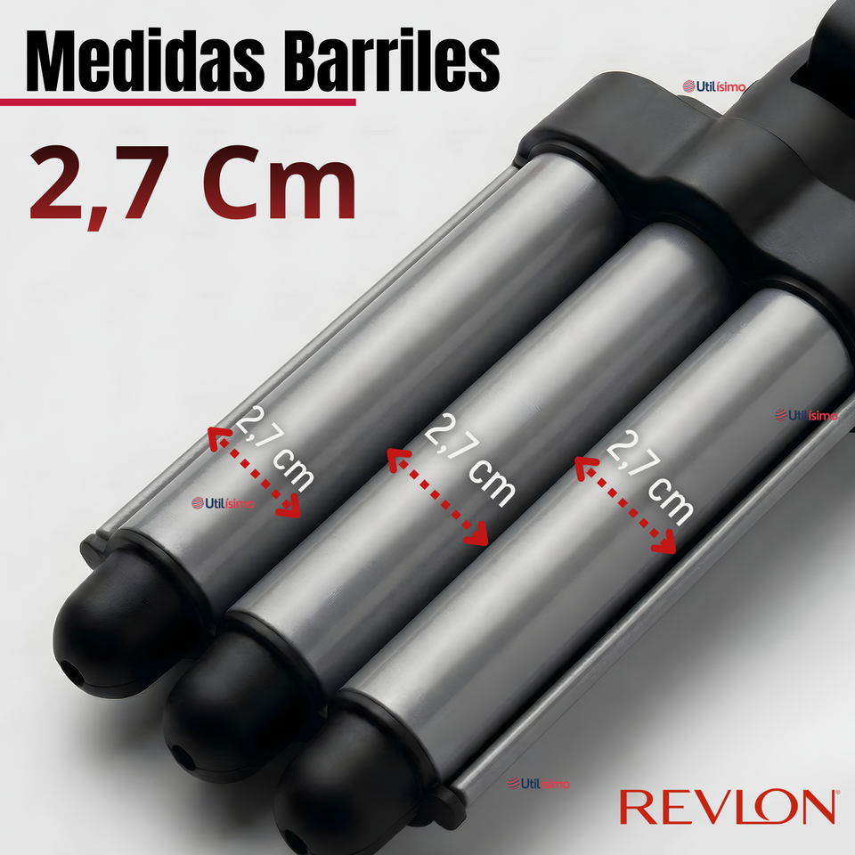 Onduladora De Pelo Revlon Waver Jumbo De 3 Barriles 800W