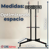 Soporte TV Grande Móvil Con Ruedas 32 a 75 Pulgadas 32 40 43 50 55 60 65 75