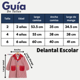 Delantal Párvulo Niño Cotona Escolar Colegio