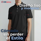 Polera Pique Premium 200g Manga Corta 100% Algodón Textura Suave Chemise Negro Hombre