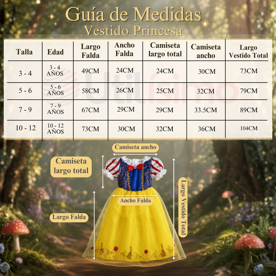 Disfraz Princesa Blancanieves Con Cintillo Niña