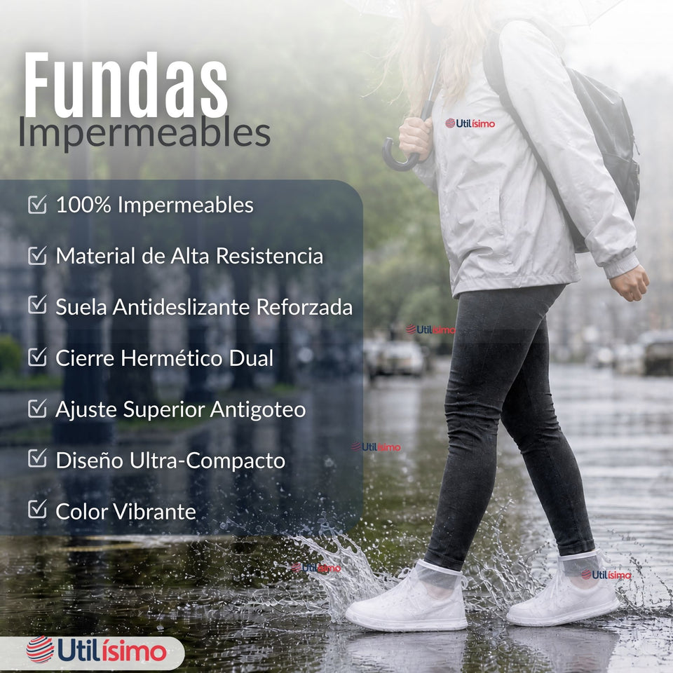 Fundas Cubre Calzado Impermeables Aislante Lluvia Blanco Mujer 1 Par