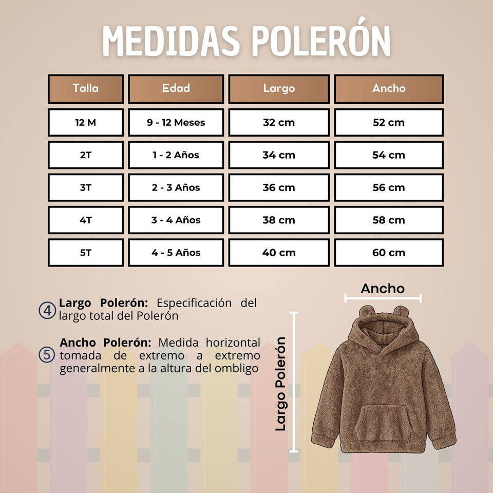 Buzo Polerón Conjunto Polar Niño Unicolor Café Oscuro