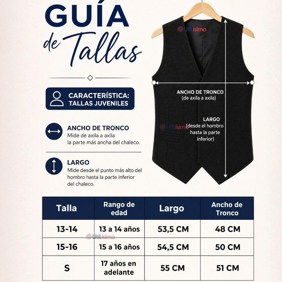 Chaleco Bolero Negro Tradicional Juvenil Fiestas Patrias