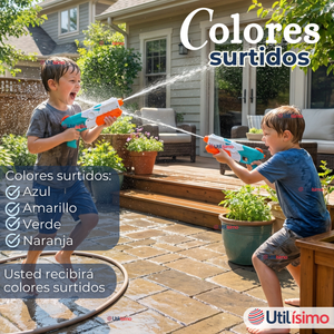 Pistola Lanza Agua 34cm 600ml Juguete Colores Surtidos Niña Niño