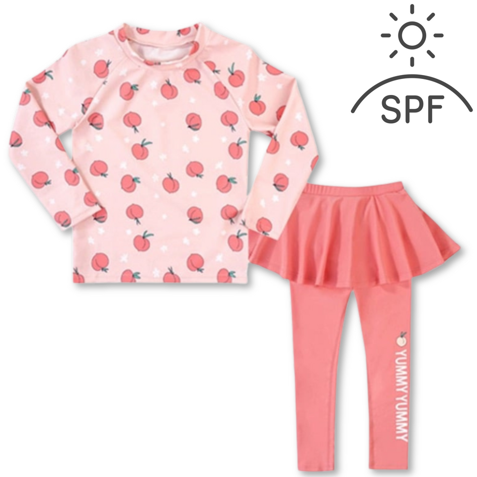 Traje de Baño Manga Larga SPF UV50+ Falda Pantalón Melocotón
