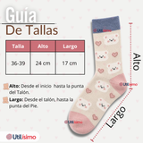 Calcetines De Lana Confort Térmico Mujer Diseños Juveniles 1 Par
