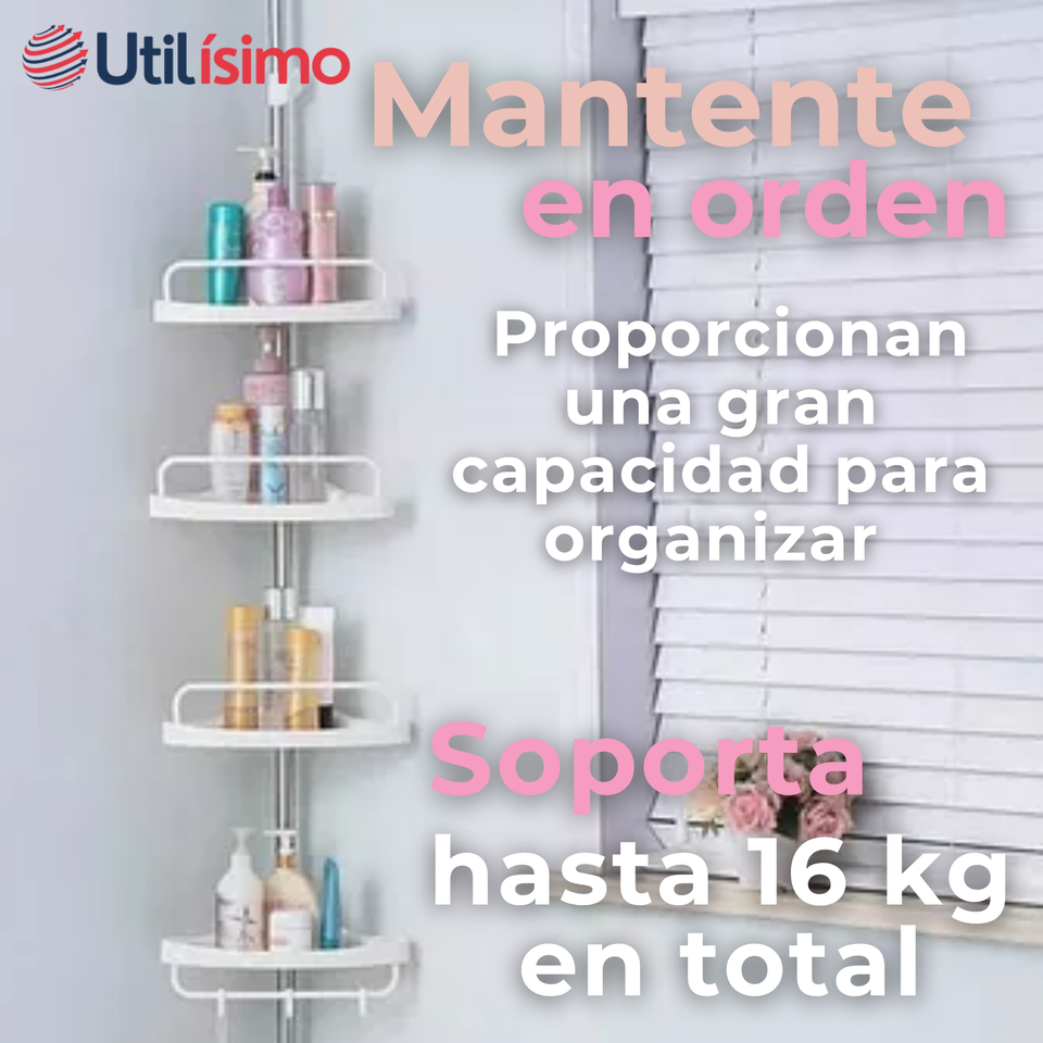 Organizador Esquinero Baño Ducha Multiuso 4 Pisos Ajustable