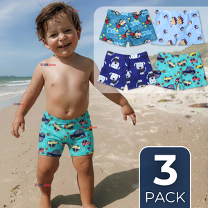 Pack 3 Shorts De Playa Para Niños Traje De Baño Pantalón Corto Diseños Surtidos