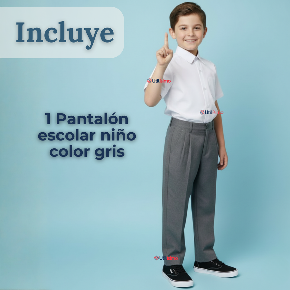 Pantalón Escolar Colegio Clásico Niño Gris