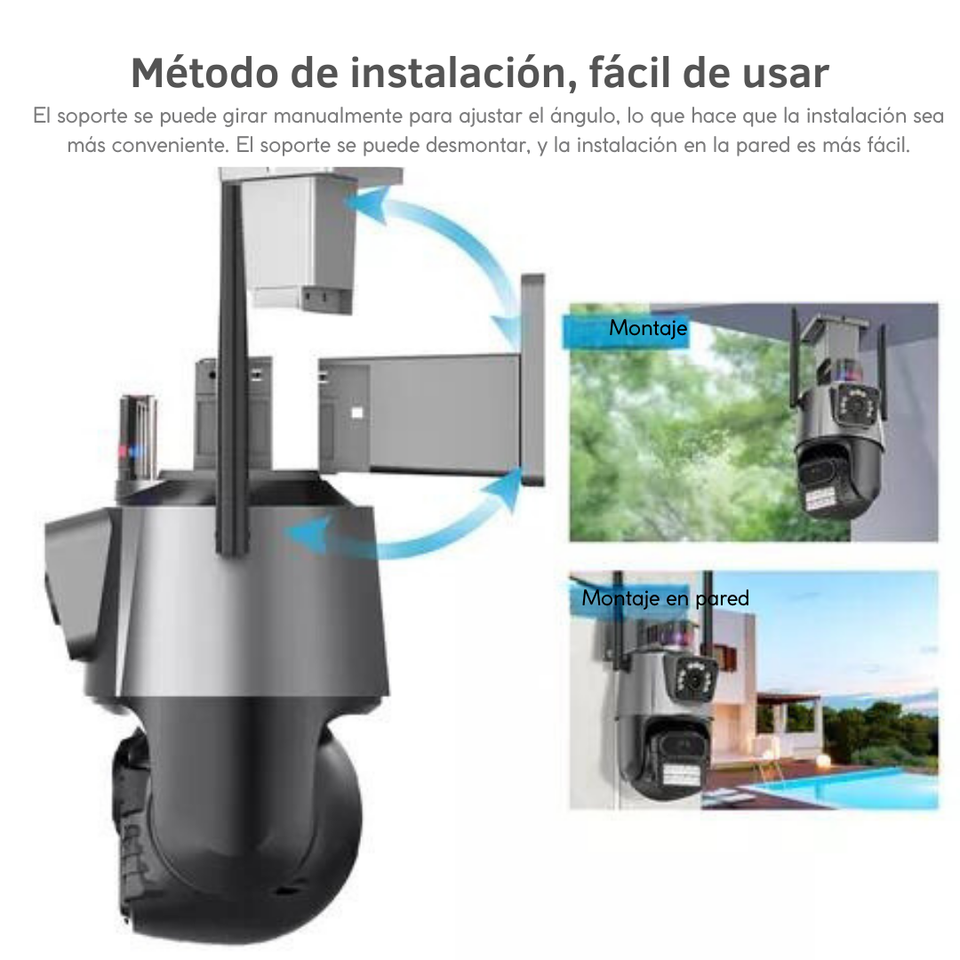 Cámara Domo Wifi Doble Lente Full Hd Con Alarma Seguimiento HCL