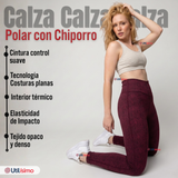 Calza Polar Con Chiporro Térmica Mujer Elásticada Burdeo Jeans