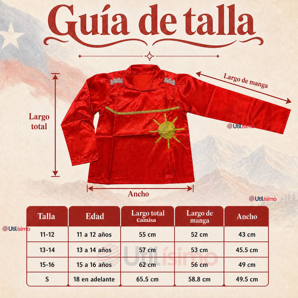 Traje Típico Caporal Rojo Danza Tradicional Fiestas Patrias