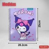 Pack 5 Cuadernos Universitarios Kuromi Proarte 7mm 100 Hojas Diseños Surtidos