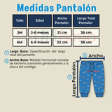 Conjunto 3 Piezas Buzo Pantalón Polerón Body De Algodón Azul Arcoiris Bebé Niña