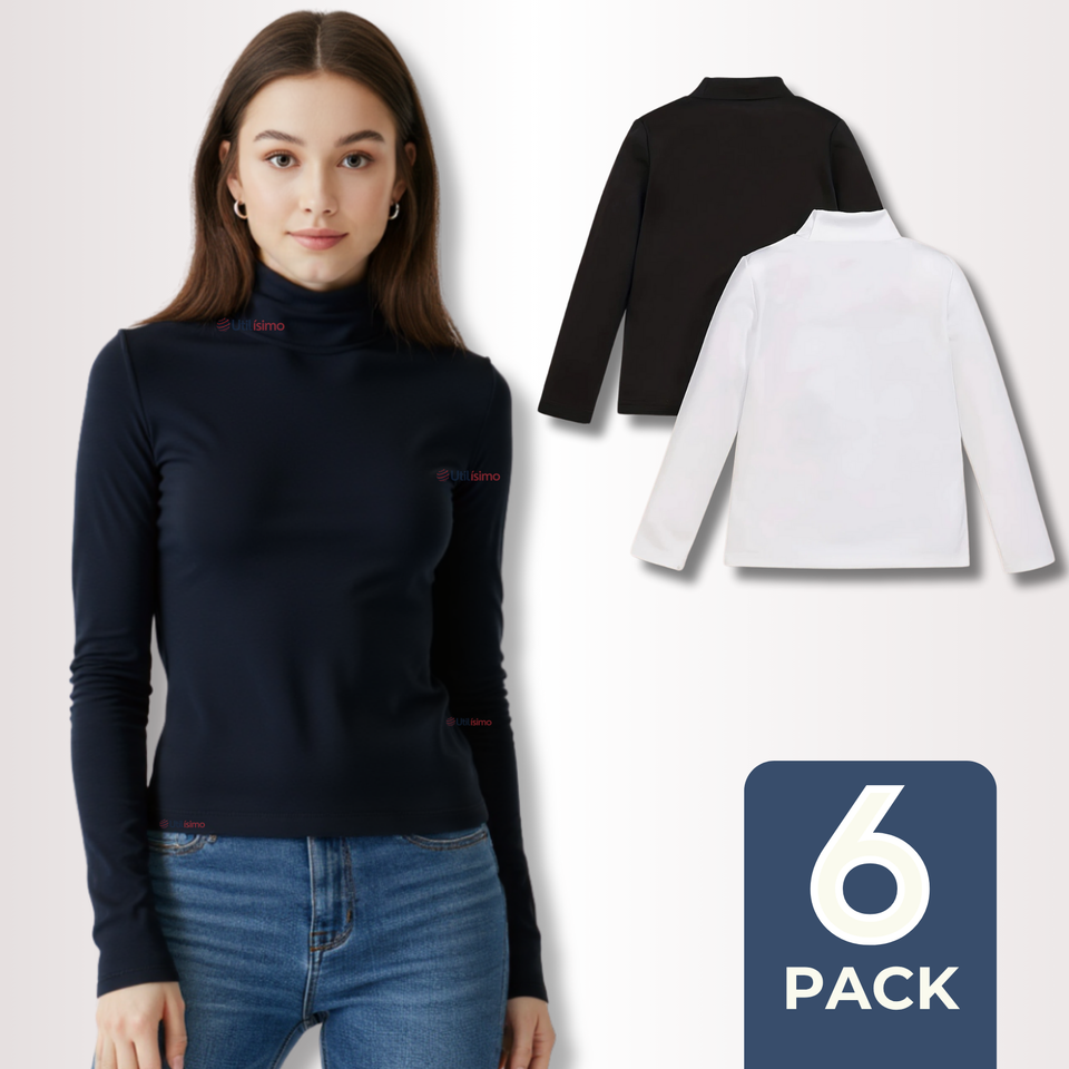 Pack 6 Camiseta Beatle Algodón Primera Capa Juvenil Niña Polera Surtido