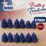 Pack 6 Tulmas Peinado Accesorio Sambo Caporal Azul Baile Típico