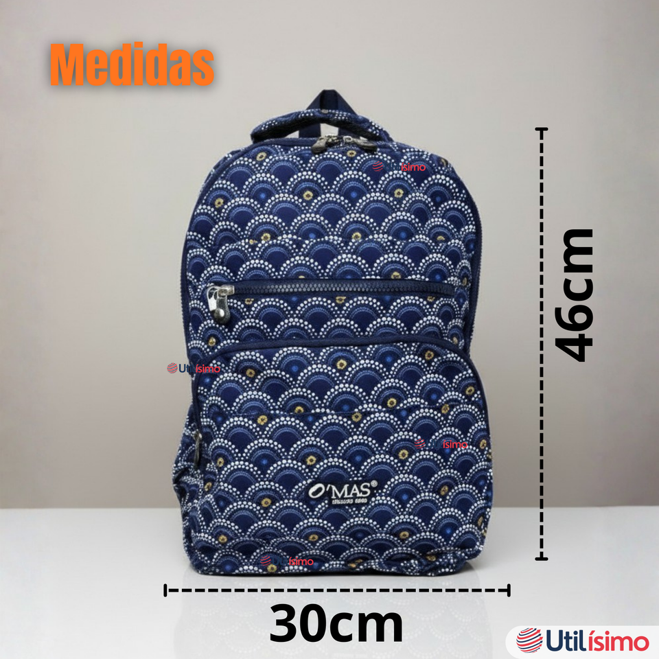 Mochila Escolar Con Estuche 46cm Poliéster Impermeable Niña Juvenil