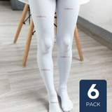 Pack 6 Ballerinas Pantys Primera Capa Blancas Niña Fiestas Patrias Blanco