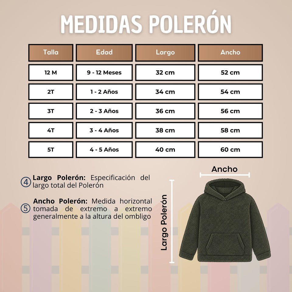 Buzo Polerón Conjunto Polar Niño Con Capucha Unicolor Verde Oscuro