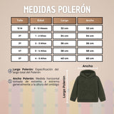 Buzo Polerón Conjunto Polar Niño Con Capucha Unicolor Verde Oscuro