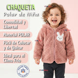 Polerón Con Capucha Forro Polar Bebe Niña Conejo Abrigo Invierno