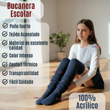 Pack 6 Bucaneras Escolares Calcetines Acrílico Azul Premium Niña y Juvenil