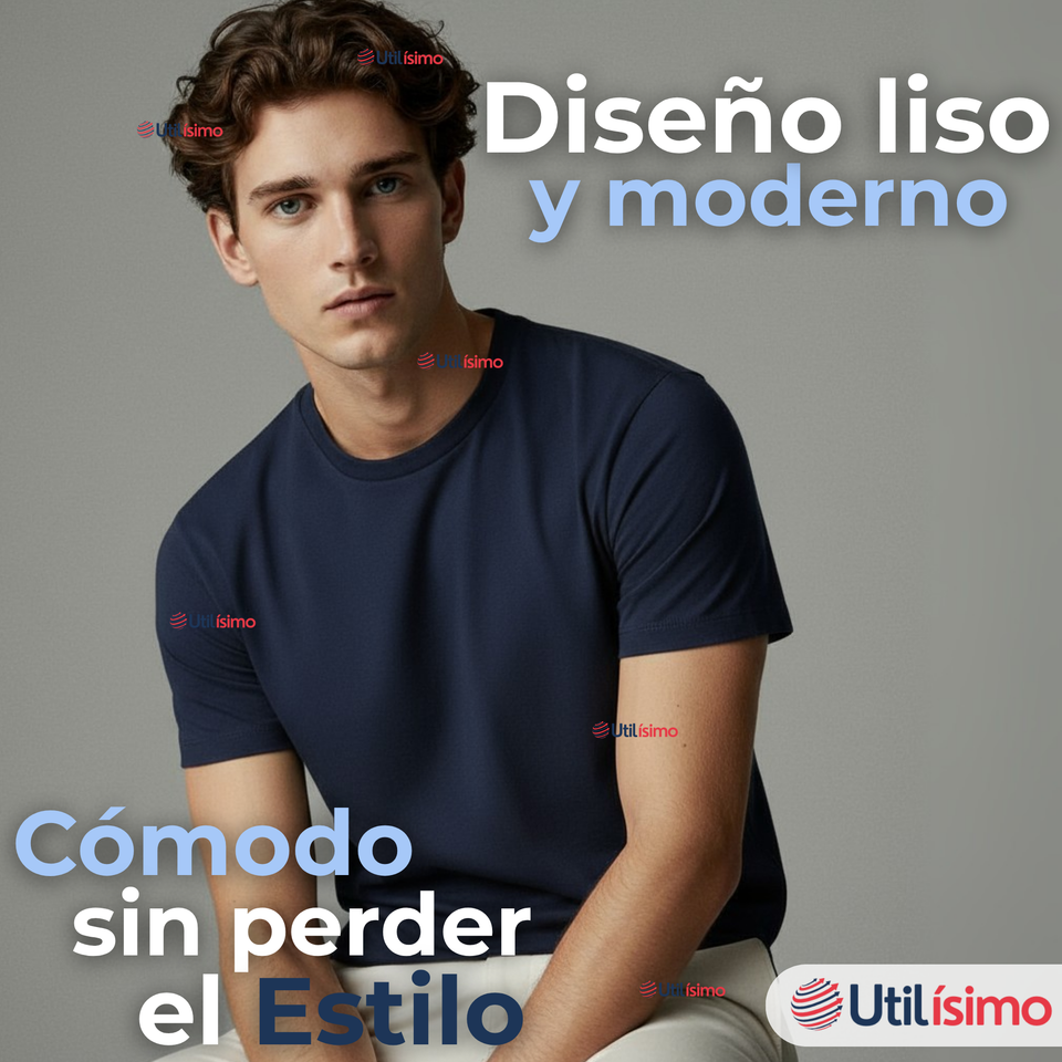 Pack 3 Camisetas Poleras 100% Bambú Básicas Lisa Elástica Hombre Colores Surtidos