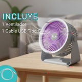 Mini Ventilador De Mesa Gris Silencioso Portátil Recargable USB