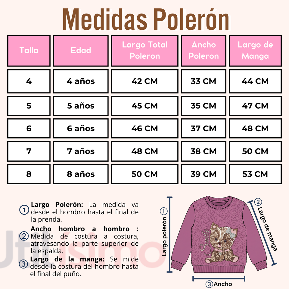 Conjunto Buzo Polera 2 Piezas Niña 100% Algodón Tedmimak Fluffy Rose