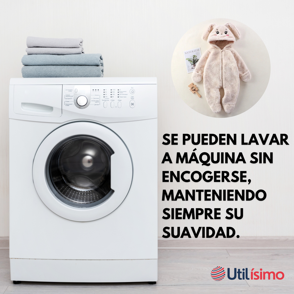 Enterito Conejito Con Capucha Bebe Polar Blanco