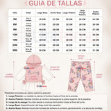 Conjunto 2 Piezas Polerón con Capucha y Pantalón 100% Algodón Bebé Niña Tedmimak Sweet flowers