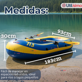 Bote Inflable Kayak + Remos + Bombín + Parches Capacidad 160kg 183x93cm