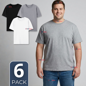 Pack 6 Camisetas Poleras 100% Algodón Básica Lisa Elástica Hombre Colores Surtidos