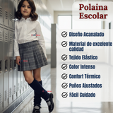 Polainas Escolares 1 Par  Invierno Abrigadoras Niña Azul Acrílico