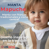 Poncho Manta Mapuche LANA GRUESO 60x35CM MAPUCHE Fiestas Patrias
