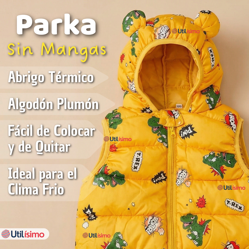 Parka Con Capucha Sin Manga Bebe Niño Infantil