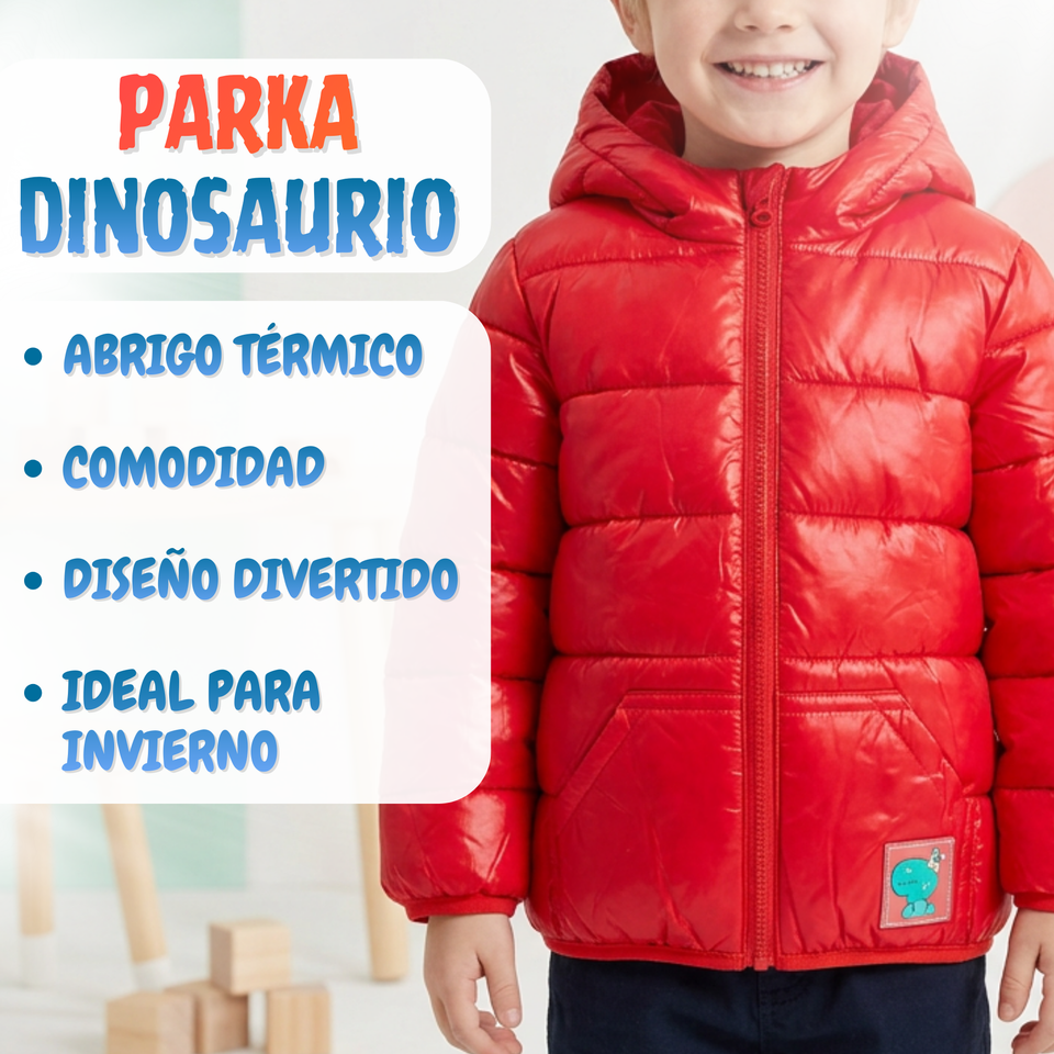 Parka Dinosaurio Con Capucha Manga Larga Niño Jump Kids