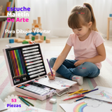 Maletín Set De Arte 53 Piezas Estuche Para Dibujar Y Pintar Niña Pony Rosa