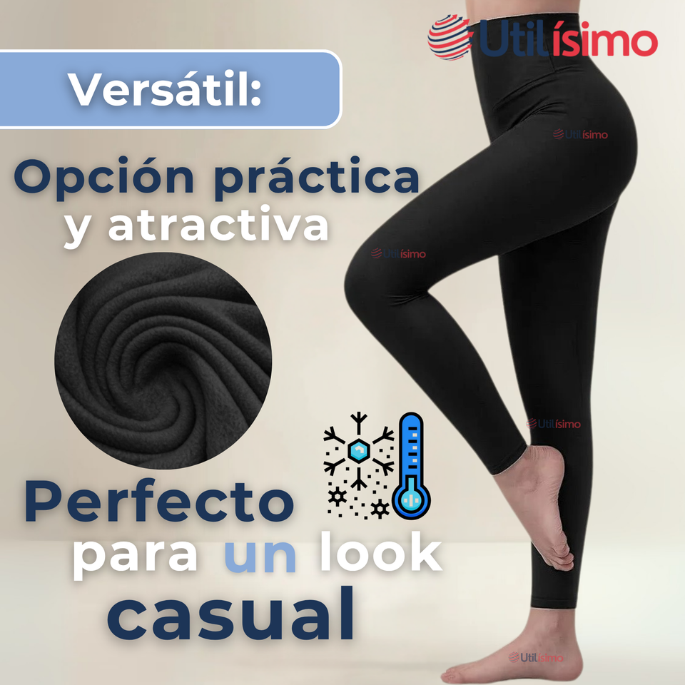 Calza Leggings Con Brillo Polar Tiro Alto Mujer