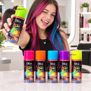 Pack 6 Spray Pintura Para El Cabello Temporal 185ml Colores Surtidos