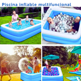 Piscina Inflable Rectangular Familiar 200x120x40 Cm Azul