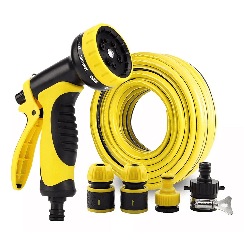 Manguera Retráctil Carrete Y Pulverizador Accesorios Jardín Color Negro