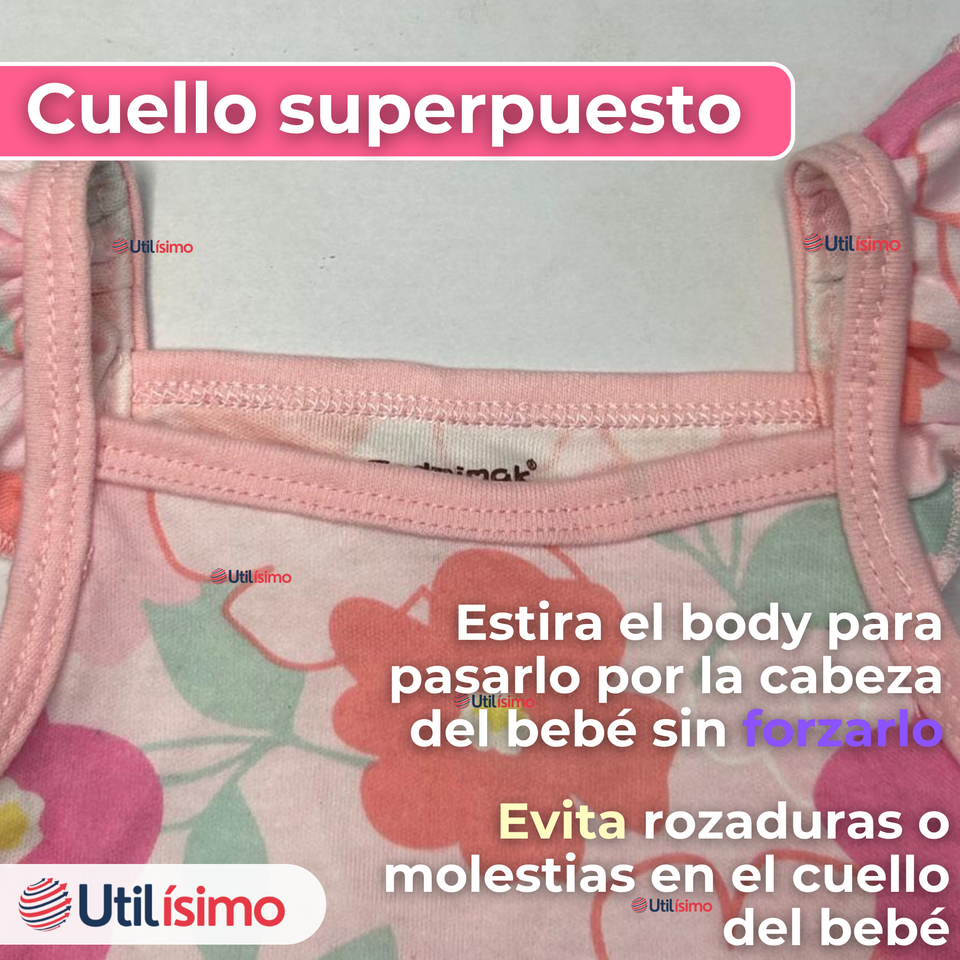 Pack 5 Bodys Niña Sin Manga Tedmimak 100% Algodón Hello princess