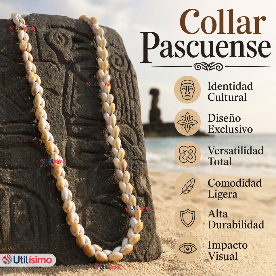 Pack 3 Collares Pascuenses De Conchitas Rapa Nui Unisex Fiestas Patrias